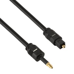 Câble audio optique numérique 1,5 m OD4.0mm Toslink Mâle vers 3,5 mm Mini Toslink Mâle