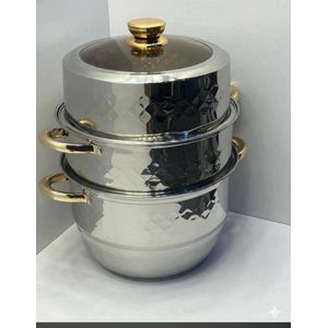 Couscoussier en inox et couvercle en verre - 7 Litres