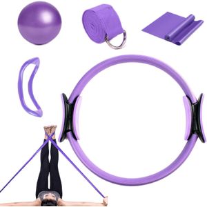 Kit d'entraînement Pilates à domicile, ballon, bande de résistance, 5 accessoires de fitness