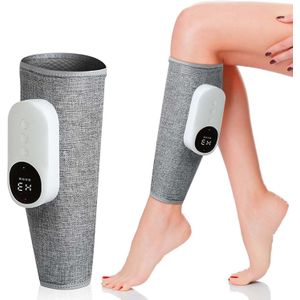 TodyJeyHo 2 pièces masseur de compression pour les jambes amélioré, masseur électrique pour les mollets et les pieds avec chaleur, masseur musculaire sans fil avec 3 modes d'intensités et manchon pour genou chauffant en cadeau