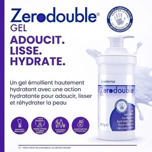 Gel Hydratant Intense Zerodouble - Anti-Irritations & Sécheresse - Format Pompe 500g - Idéal pour les Peaux Très Sèches & Sensibles - Venant de Londres