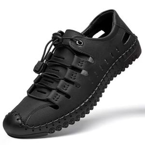 VANHUHU Sandales Respirantes pour Homme, Mules Semi-Ouvertes, Chaussures Décontractées Noir