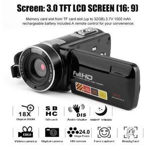 Caméra Vidéo Numérique Full HD 1080P 3.0, Écran Tactile LCD, Mini Rotative 270 Degrés, Zoom Numérique 18X, 24MP, CMOS HDX301