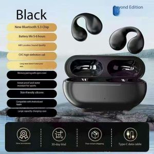 SUNDASELF Nouvelle mise à jour écouteurs Bluetooth sans fil Écouteurs de course Clip d'oreille TWS HiFi Stéréos sportives sans fil réel Casque Conduction osseuse avec Power Bank pour tous les téléphones