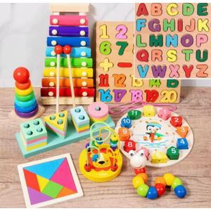 Kit de 9 jouets Montesorri En Bois Pour Enfant 