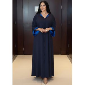 Mj Boutique Caftan Marocain en crêpe italien BLEU NUIT