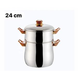 Couscoussier en Inox GRAND MODEL- compact et durable - 24CM