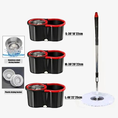 product_image_name-Generic-Balai Microfibre Manche Télescopique - Sceau De Menage - Seau Compact - Balaie Franges - Balai Serpilliere -4