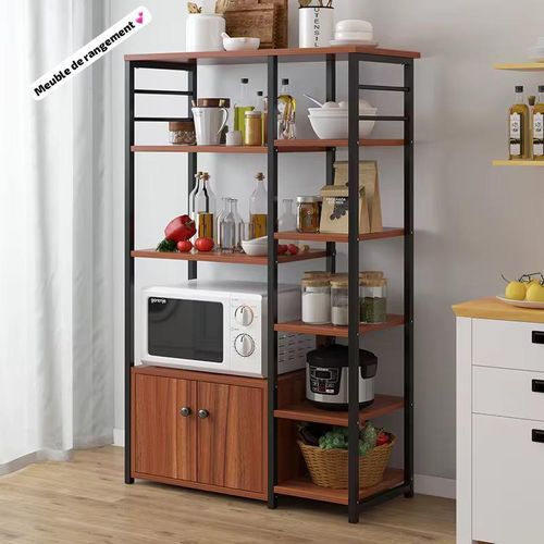 product_image_name-Generic-Étager de cuisine, Meuble de rangement, vaisselier moderne en bois et fer avec armoire très élégant -1