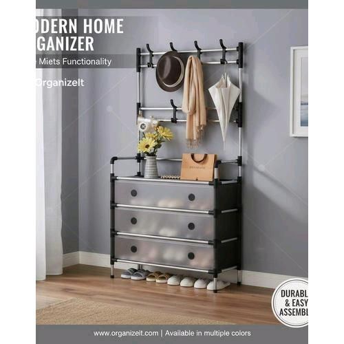 product_image_name-Generic-Étagère à chaussures multifonctionnelle, portant à vêtements, étagère de rangement intégrée-1