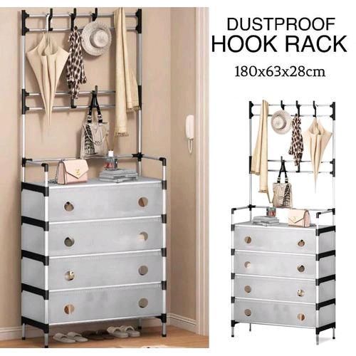 product_image_name-Generic-Étagère à chaussures multifonctionnelle, portant à vêtements, étagère de rangement intégrée-2