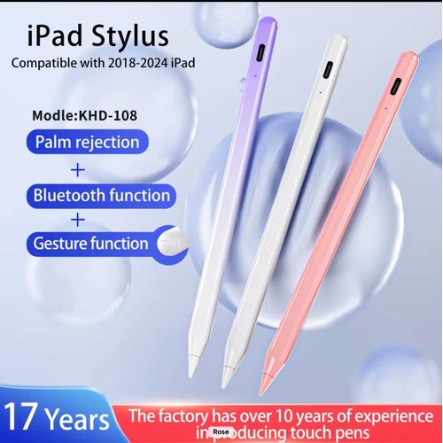 product_image_name-Generic-Stylet d’Usine pour Apple iPad (6/7/8/9/10, Pro 11” – 12.9” – 13”, Air 3/4/5/6, à partir d’iPad 2018). Accessoire d’Écriture Fluide, sans Délai : Rose-2