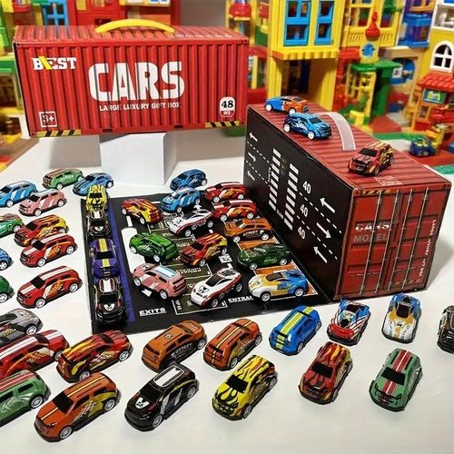product_image_name-Generic-Coffret cadeau édition collector de 48 voitures de course simulées. Comprend une carte, un parking et un circuit à quatre niveaux. Jouets interactifs.-2