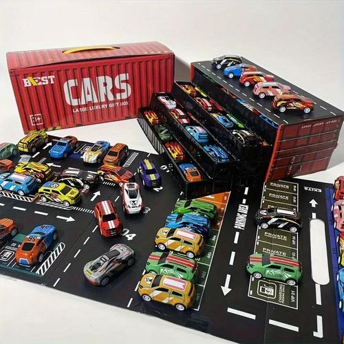 product_image_name-Generic-Coffret cadeau édition collector de 48 voitures de course simulées. Comprend une carte, un parking et un circuit à quatre niveaux. Jouets interactifs.-4