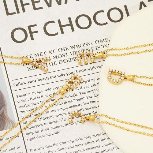 product_image_name-Generic-Collier pour femme en acier inoxydable qui ne change pas de couleur avec pendentif en lettre R parfait pour les prénoms qui commencent par R-3