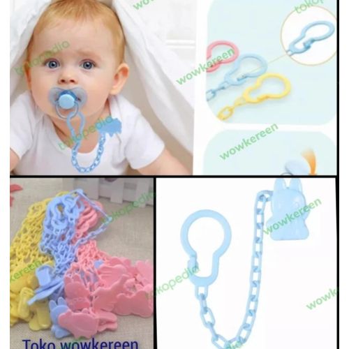 product_image_name-Generic-Sucette en silicone pour bébé avec attache -couleur rose-1