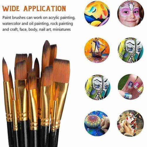 Pinceau d'artiste- 15 pcs pour peinture acrylique, huile