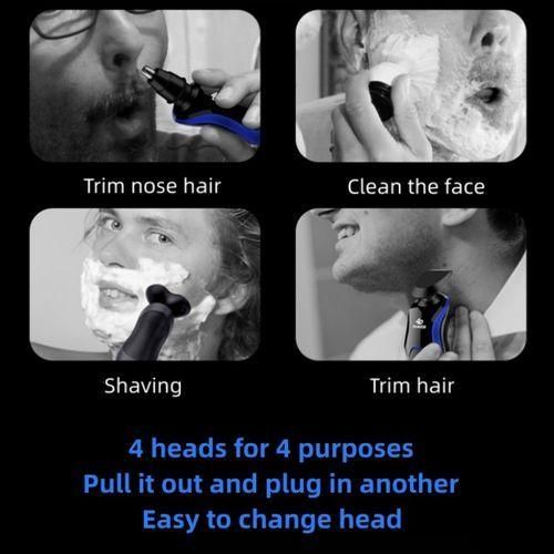 product_image_name-Mateamoda-Mateamoda 4 en 1 Hommes Rasoir Tondeuse À Cheveux Tondeuse Rechargeable Rasoir Remover Visage Brosse-3