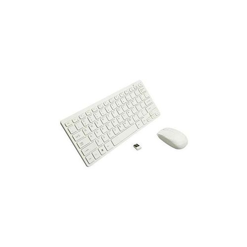 Generic Mini Clavier Sans Fil+souris Keyboard Kit - Blanc - Prix
