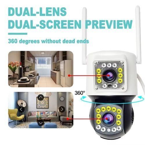 product_image_name-Generic-Caméra dôme extérieure PTZ Wifi rotative CCTV 2MP + 2MP 2K IP objectif double écran-6