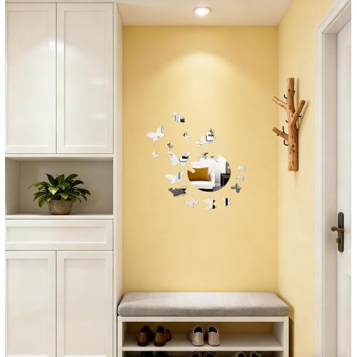 product_image_name-Generic-Autocollants Muraux Miroir Papillon, 16 Pcs Autocollants Muraux en Acrylique 3D, Autocollants Miroir Papillon Amovibles Argentés pour Décoration de Salon Chambre Bureau-5