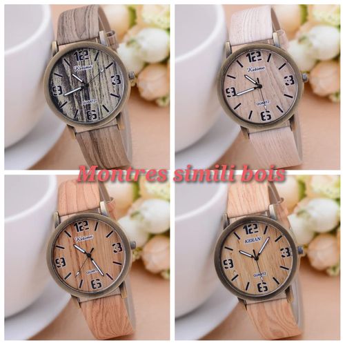 Montre shop effet bois
