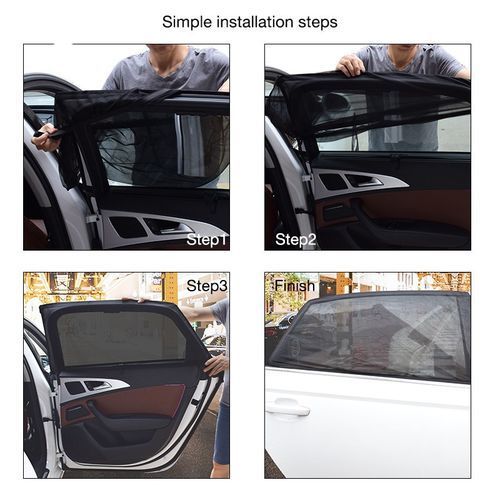 Pare-soleil en maille de Nylon pour vitres latérales de voiture, 2 pièces,  accessoires de voiture