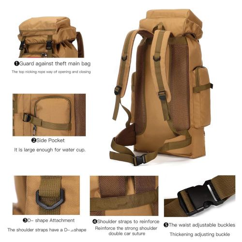 product_image_name-Fashion-Sac à dos général 80L étanche pour hommes et femmes - Sac de voyage, randonnée, escalade - Sac de camping extérieur durable - Grand sac en tissu Oxford - Jaune-3