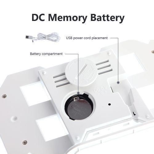 product_image_name-Generic-Grande 3D LED Horloge Murale Numérique USB Design Moderne Décor À La Maison Salon Date Température Calendrier Table Alarme-4