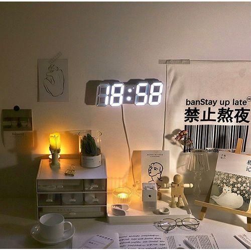 product_image_name-Generic-Grande 3D LED Horloge Murale Numérique USB Design Moderne Décor À La Maison Salon Date Température Calendrier Table Alarme-7