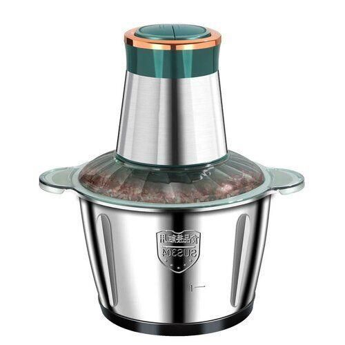 product_image_name-Generic-Hachoir Electrique Inox Avec 4 Lames - Trancheuse Multifonctions 3 Litres-1