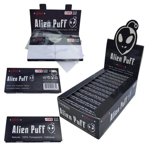 Generic Lot de 5 Carnets Alien Puff Glass - Feuilles Transparentes + 50  Filtres Intégrés - 1 1/4 - Rizla blanc - Prix pas cher