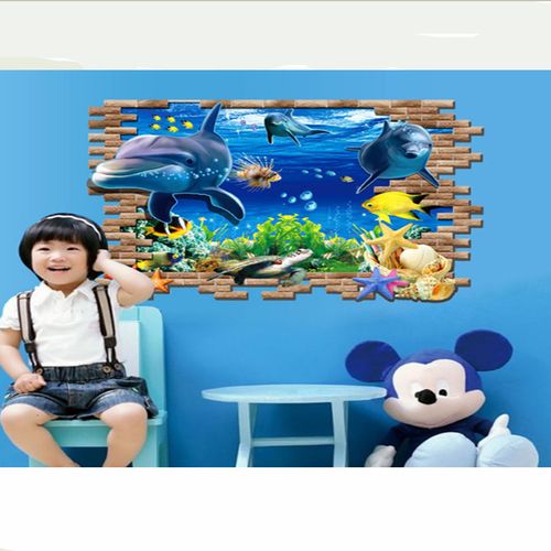 Generic Sticker Autocollant Mural Poisson Chambre Enfant - Bleu
