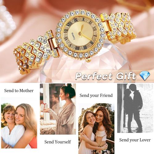 product_image_name-ARHANORY-Montre à quartz de luxe avec collier, bracelet, boucles d'oreilles et bague pour femmes Montres-bracelets élégantes Bijoux-8