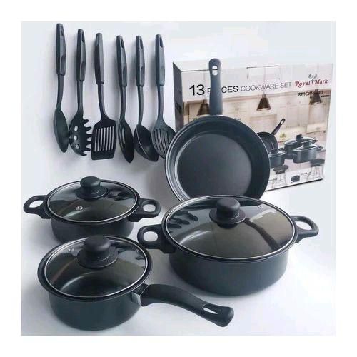 product_image_name-Generic-Lot de 13 pièces ustensiles de cuisine - Couvert Repas - Noir-1