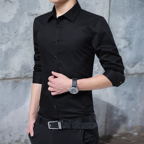 Fashion Chemise Homme Manches Longues Noir Prix pas cher Jumia SN