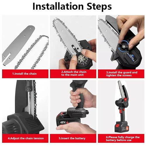 product_image_name-Mythco-Tronçonneuse Sans Fil 6 Pouces Avec 2 Batteries Et 2 Chaînes​-8