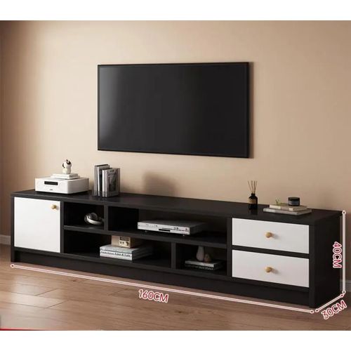 product_image_name-Generic-Meuble TV en Bois Naturel Haut de Gamme – Table Télévision Design Moderne avec Rangements – Support TV Solide pour Salon Élégant-1