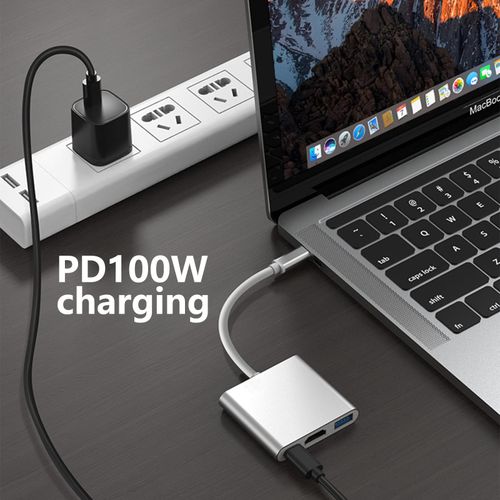 Adaptateur USB Type C vers USB,3.1 USB C (Thunderbolt 3) vers 3 Hub avec  interface d'extension femelle Type-C pour My16490 - Cdiscount Informatique