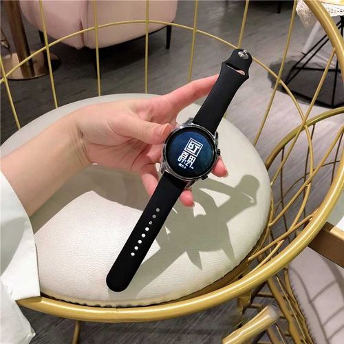 Fashion Bracelet rechange Silicone 22mm Huawei Watch GT Samsung Galaxy Watch 46mm Watch 3 45mm Gear S3 Frontier Classic Huami Amazfit Noir La montre n est pas incluse Prix pas cher