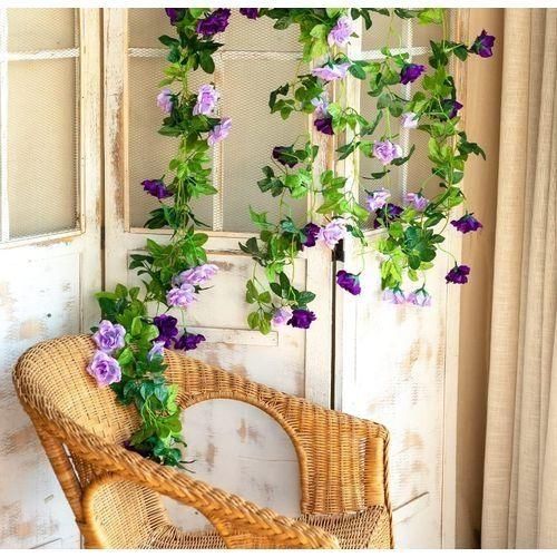 product_image_name-Generic-Guirlande De Roses De 2,4 M, Vigne Rose — Décoration Murale De Jardin, Fête De Mariage (violet)-6