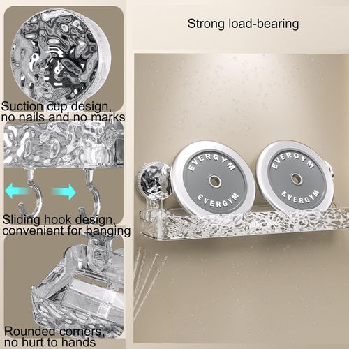 product_image_name-Generic-Un rack de rangement de salle de bain en PET blanc transparent avec ventouses intégrées. Il est étanche et possède quatre crochets en bas pour une aspiration forte.-4