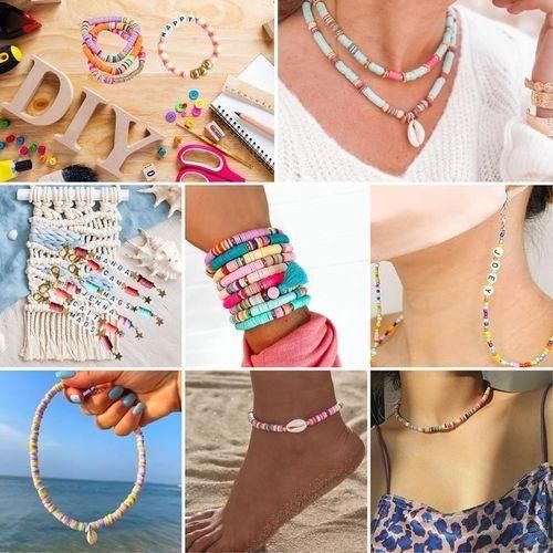 product_image_name-Fashion-Perles à Enfiler, Ensemble De Perles En Argile Polymère Avec Perles Lettres Et Smiley Pour Enfants Et Adultes-3