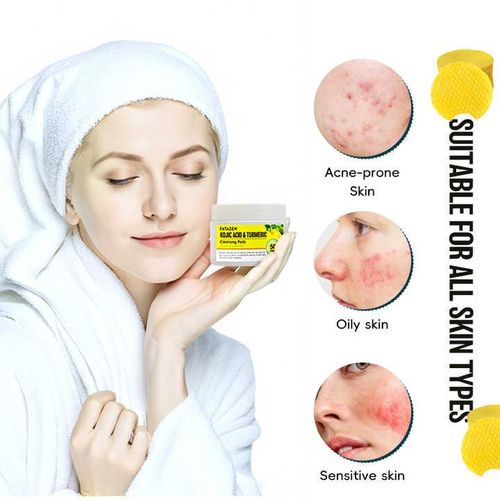 product_image_name-Generic-Tampons nettoyants pour le visage à l'acide kojique et au curcuma, 50 Pièces tampons nettoyants et exfoliants aux ingrédients naturels pour le visage et...-2