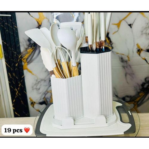 product_image_name-Generic- Ensemble d'ustensiles de cuisine et de couteaux composé de 19 pièces-2