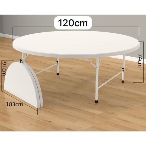 product_image_name-Generic-Table Pliante Ronde, Table de Salle à Manger intérieure et extérieure en Plastique, Table d'événement -1