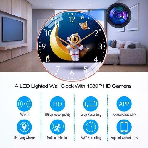 product_image_name-Generic-Horloge murale avec caméra espion ultra discrète sans fil 1080P avec Détection de mouvement et vision nocturne - caméra de surveillance murale-2