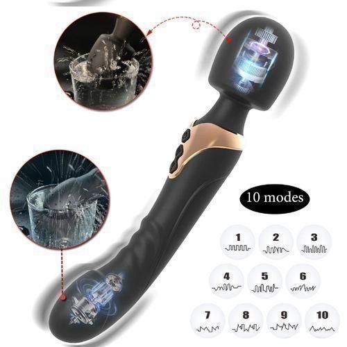 product_image_name-SEXTOYS-Puissant Dildos Vibromasseur Double Moteur Silicone Grande Taille Baguette G - Spot Masseur Couple Sex Toy Adult Clitoris Stimulateur - Noir-1