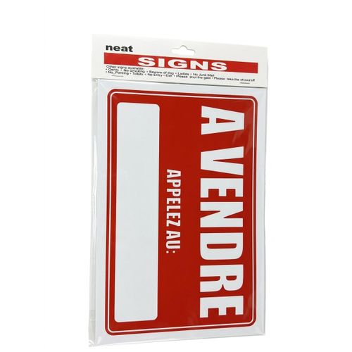 product_image_name-Generic-Plaque de Signalisation A VENDRE – Format Vertical – Panneau Rouge "Appelez Au" avec Espace Numéro-1