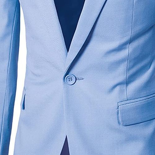 Generic Ensemble Costume Homme de Deux Pièces: Veste + Pantalon - Coupe  près du Corps - Bleu Ciel - Prix pas cher